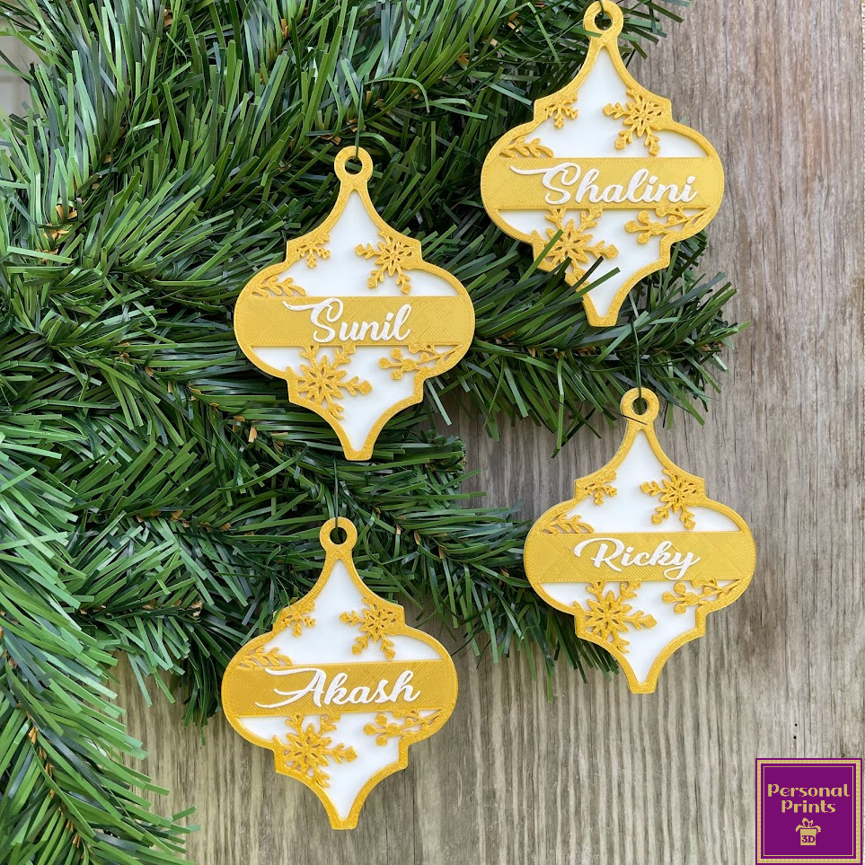 PERSONALISED ARABESQUE BUNDLE ORNAMENTS