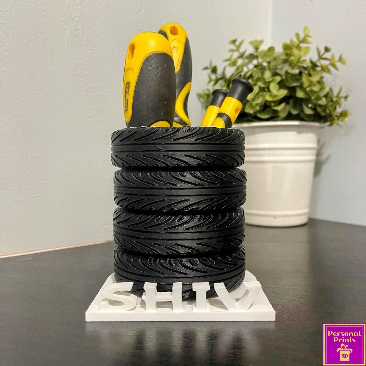 PERSONALISED BEST DAD EVER TYRE DESK ORGANIZER