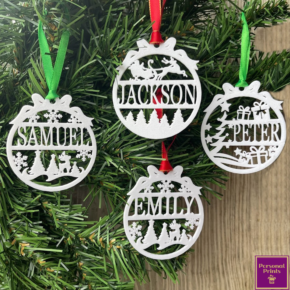 PERSONALISED CHRISTMAS BAUBLES BUNDLE ORNAMENTS