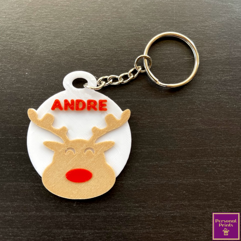 PERSONALISED CHRISTMAS REINDEER KEYCHAIN