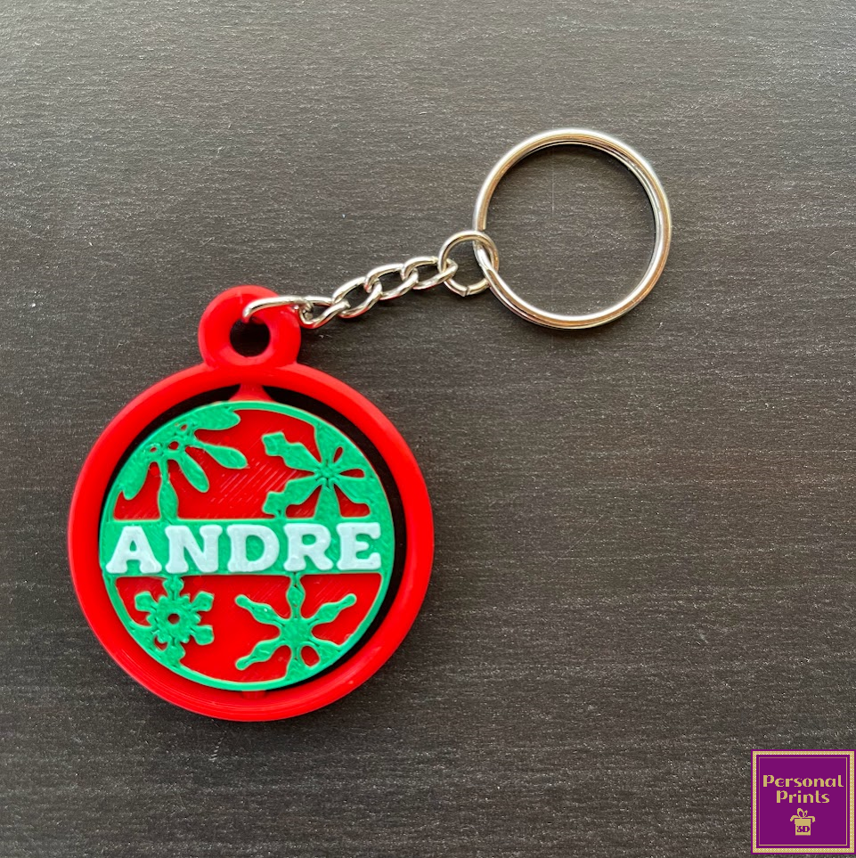 PERSONALISED CHRISTMAS SPINNING KEYCHAIN