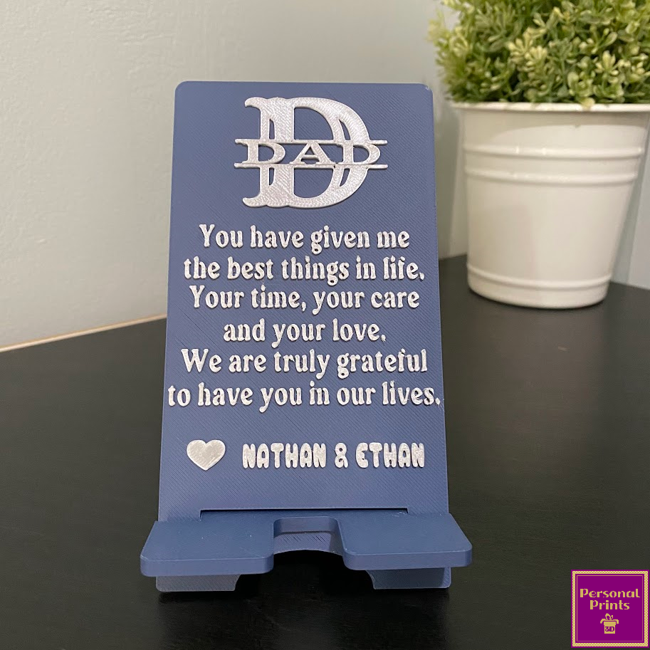 PERSONALISED MESSAGE TO DAD PHONE STAND