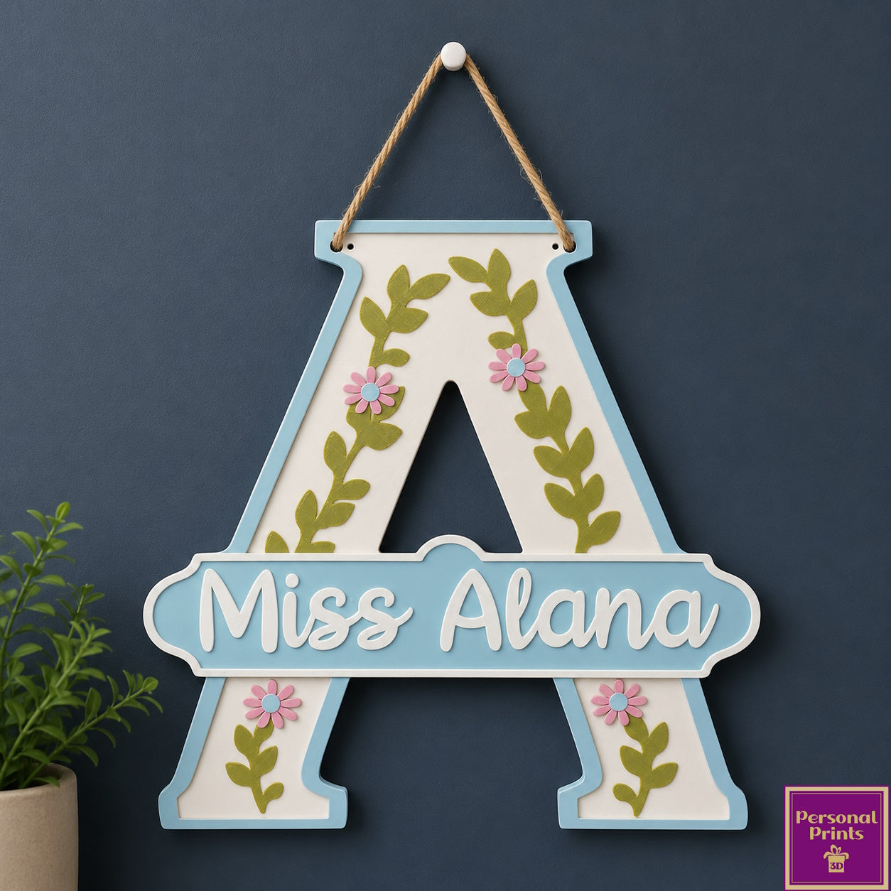 PERSONALISED TEACHER MONOGRAM WALL SIGN