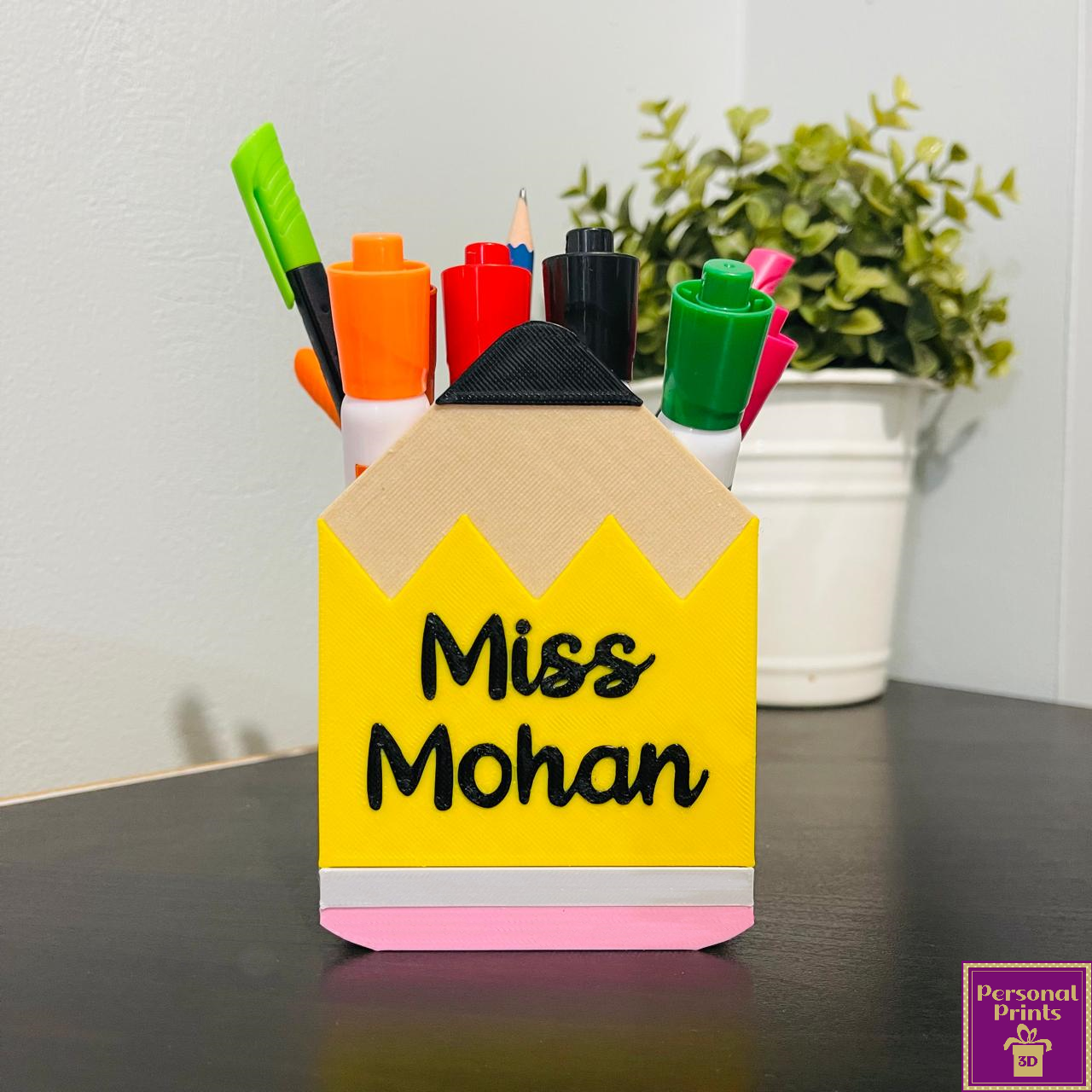 PERSONALISED TEACHER PENCIL DESK ORGANIZER