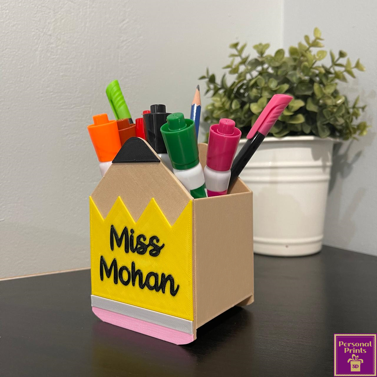 PERSONALISED TEACHER PENCIL DESK ORGANIZER