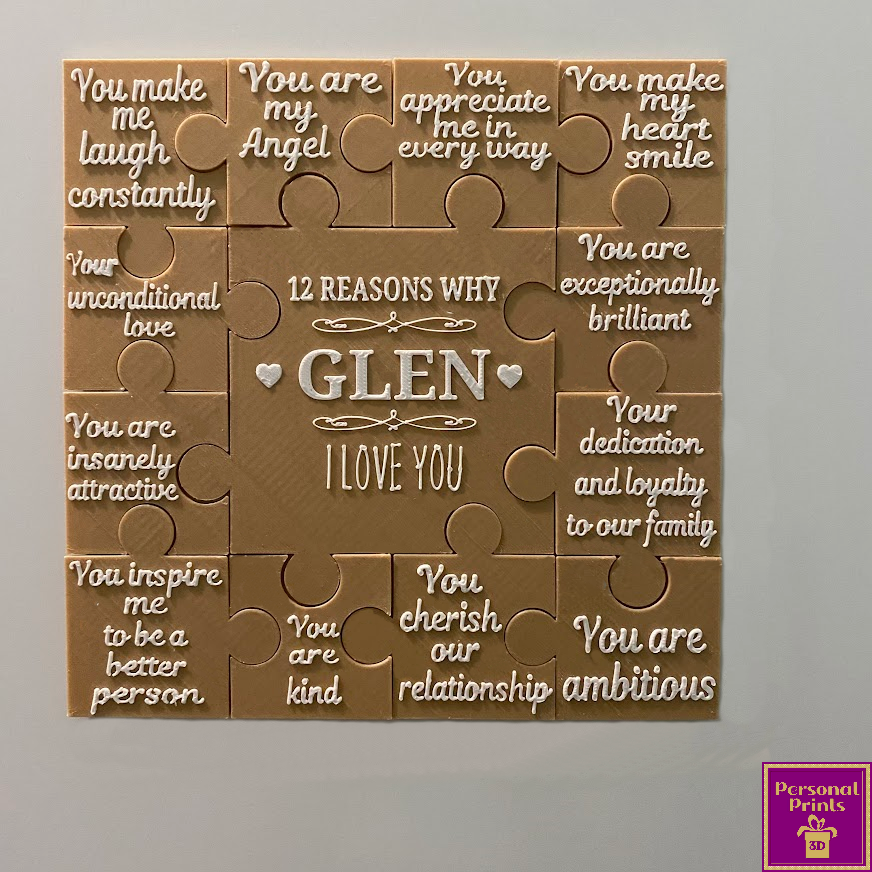 PERSONALISED 12 REASONS I LOVE YOU MAGNETIC PUZZLE