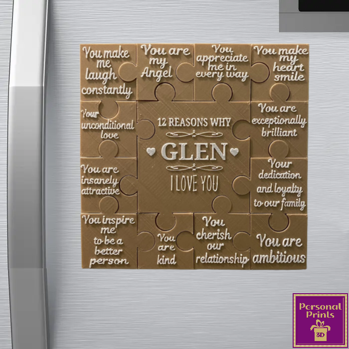 PERSONALISED 12 REASONS I LOVE YOU MAGNETIC PUZZLE