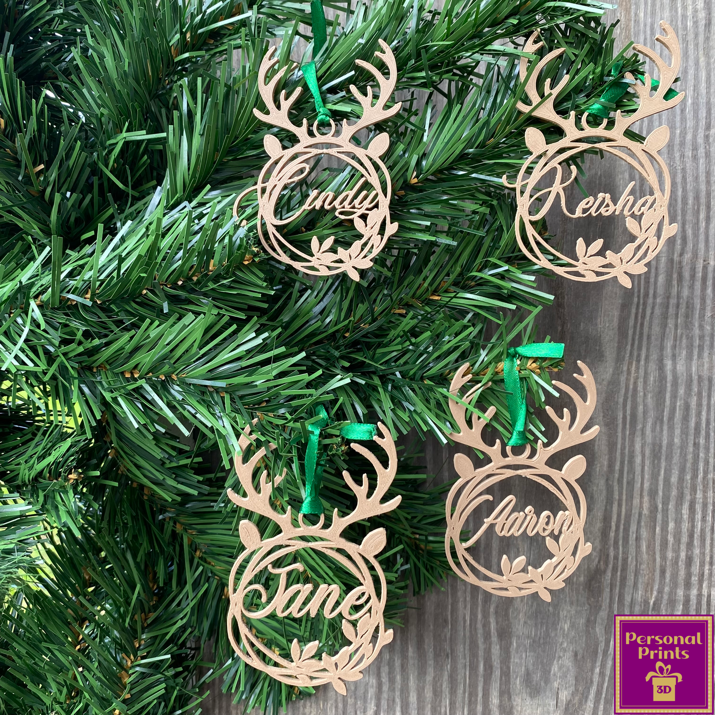 PERSONALISED REINDEER BUNDLE PERSONALISED ORNAMENTS