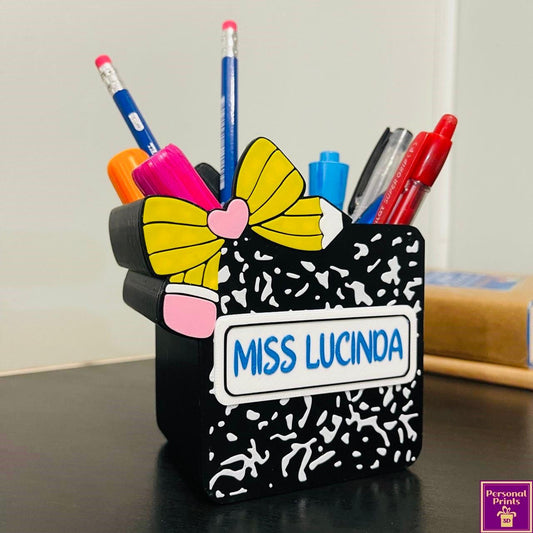 PERSONALISED PENCIL BOW DESK ORGANIZER