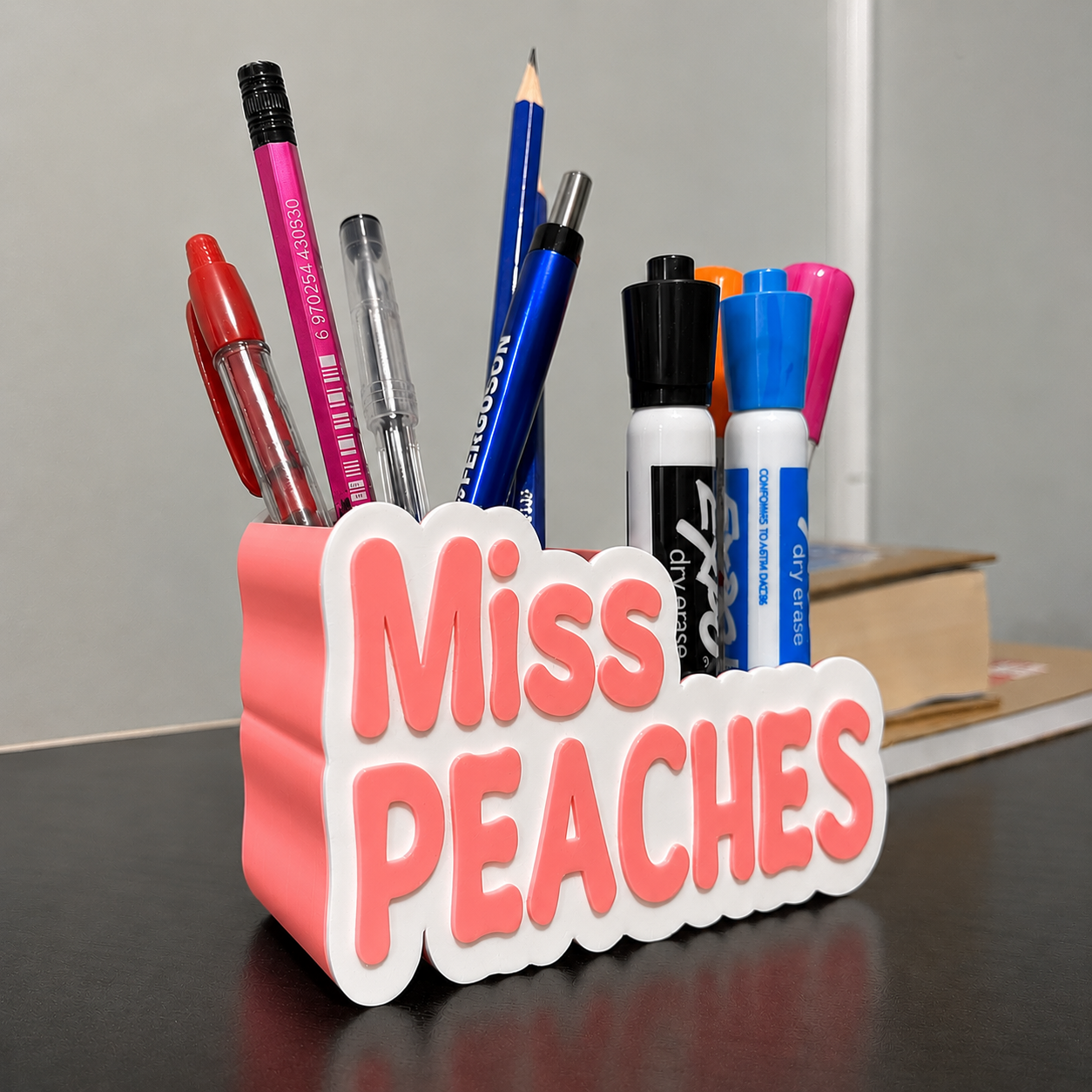 PERSONALISED TEACHER NAME PLATE DESK ORGANIZER