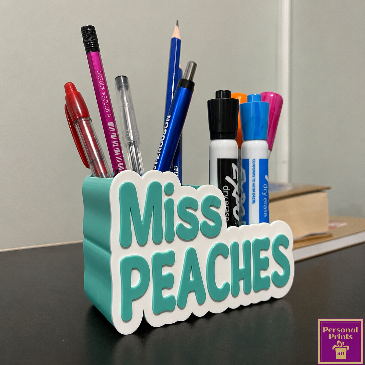 PERSONALISED TEACHER NAME PLATE DESK ORGANIZER