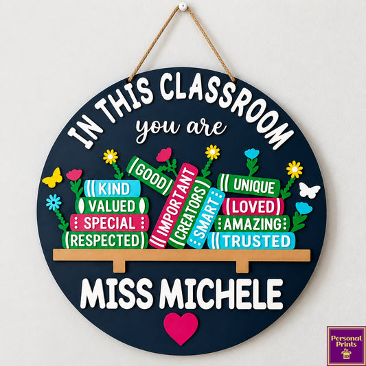 PERSONALISED TEACHER AFFIRMATION WALL SIGN