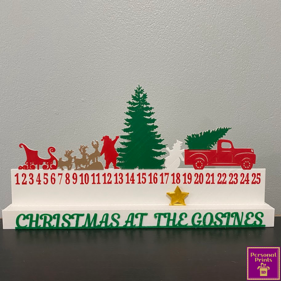 PERSONALISED CHRISTMAS COUNTDOWN DECOR – Personal Prints 3D