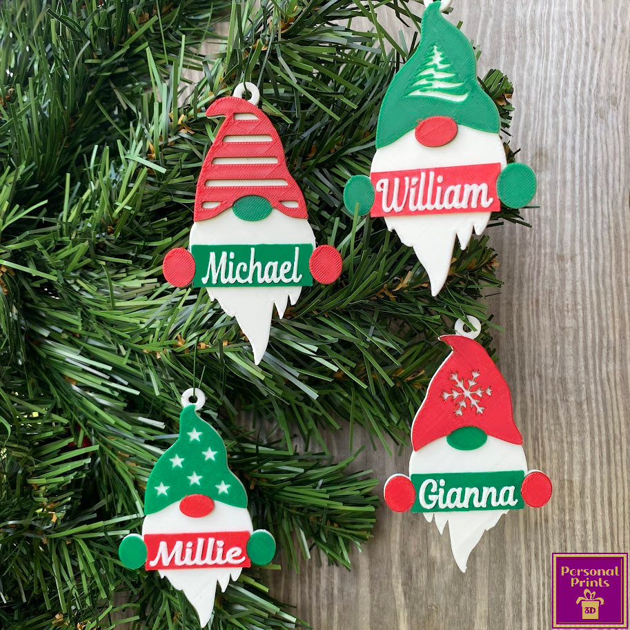 PERSONALISED CHRISTMAS GNOME BUNDLE  ORNAMENTS