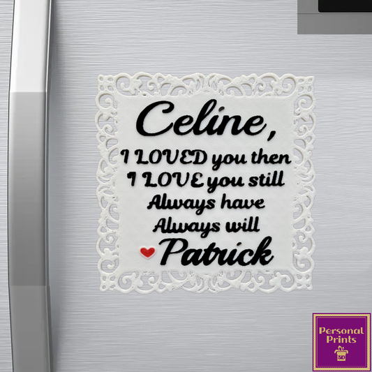 PERSONALISED LACE BORDER FRIDGE MAGNET